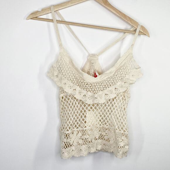 LF Native Rose Evie Cream Natural Woven Top Women's Size Small/Medium S/M NWT - Picture 1 of 6